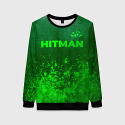 Свитшот женский Hitman - green gradient посередине, цвет: 3D-черный