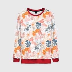 Женский свитшот Паттерн узор листьев