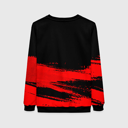 Женский свитшот Mass Effect - red gradient посередине / 3D-Черный – фото 2