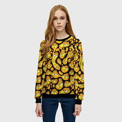 Свитшот женский Гарфилд паттерн, цвет: 3D-черный — фото 2