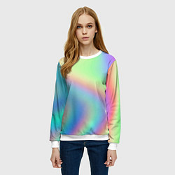 Свитшот женский Бензиновый градиент, цвет: 3D-белый — фото 2