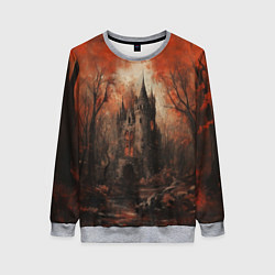 Женский свитшот Замок в осеннем лесу