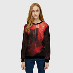 Свитшот женский Путник под багровым замком, цвет: 3D-черный — фото 2