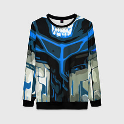 Свитшот женский Blue stripes on a black and white background, цвет: 3D-черный