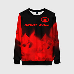 Женский свитшот Great Wall - red gradient посередине