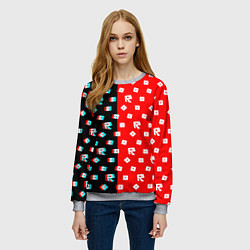 Свитшот женский Roblox glitch pattern, цвет: 3D-меланж — фото 2