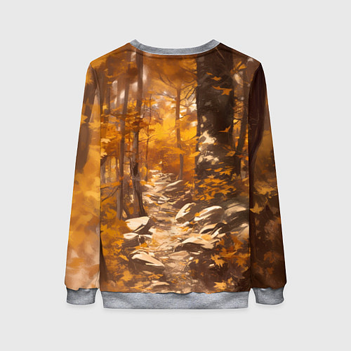 Женский свитшот Рыцарь в осеннем лесу / 3D-Меланж – фото 2