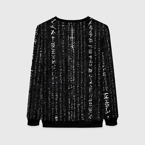 Женский свитшот Девушка с тату на руке и пурпурная змея / 3D-Черный – фото 2