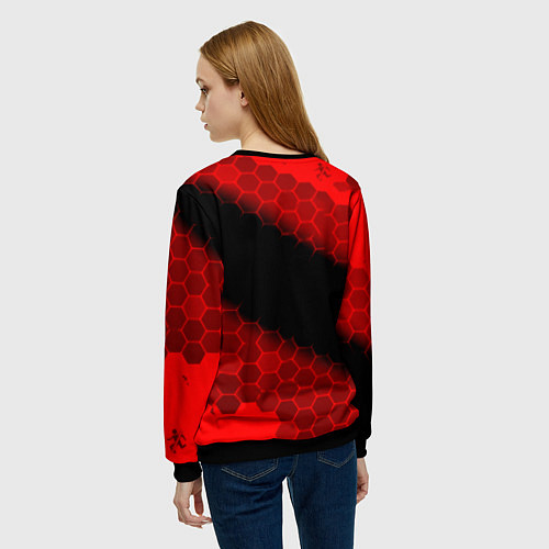 Женский свитшот Portal hexagon pattern / 3D-Черный – фото 4