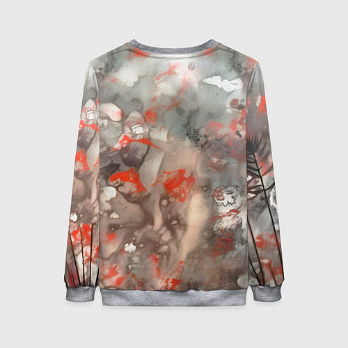Женский свитшот Катрина в цветах / 3D-Меланж – фото 2