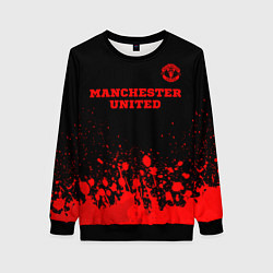 Женский свитшот Manchester United - red gradient посередине