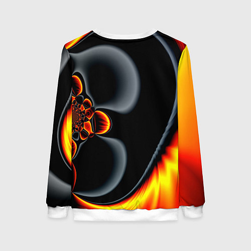 Женский свитшот Фрактальный узор абстракция / 3D-Белый – фото 2