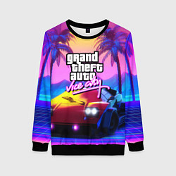 Свитшот женский Vice city retro wave Lambo, цвет: 3D-черный