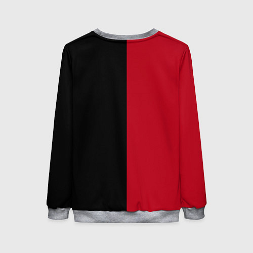 Женский свитшот Черно красная тигровая аппликация / 3D-Меланж – фото 2