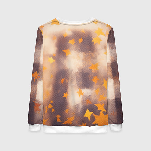 Женский свитшот Лис в клетчатом шарфе / 3D-Белый – фото 2