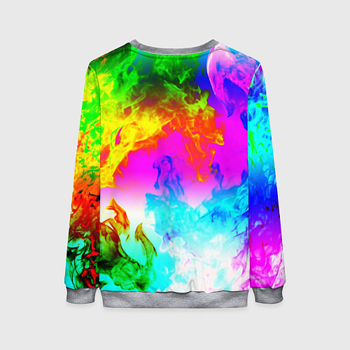 Женский свитшот Неоново кислотный огонь / 3D-Меланж – фото 2