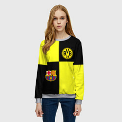 Свитшот женский Barcelona x Borussia, цвет: 3D-меланж — фото 2