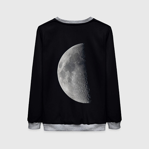 Женский свитшот Мопс и луна / 3D-Меланж – фото 2