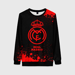 Свитшот женский Real Madrid - red gradient, цвет: 3D-черный