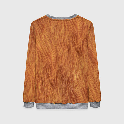 Женский свитшот Мех рыжей лисы / 3D-Меланж – фото 2