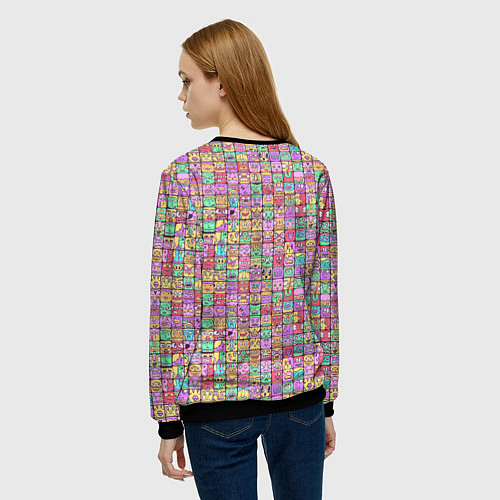 Женский свитшот Человечки эмоциональные / 3D-Черный – фото 4