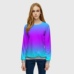 Свитшот женский Градиент текстура неоновая, цвет: 3D-меланж — фото 2