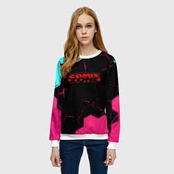 Свитшот женский Comix zone hexagon, цвет: 3D-белый — фото 2
