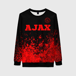 Свитшот женский Ajax - red gradient посередине, цвет: 3D-черный