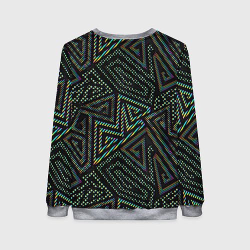 Женский свитшот Геометрический неоновый лабиринт / 3D-Меланж – фото 2