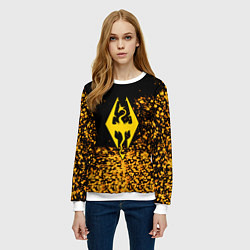 Свитшот женский Скайрим голд, цвет: 3D-белый — фото 2