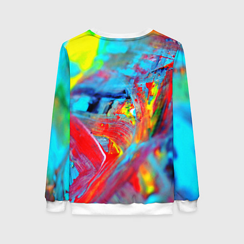 Женский свитшот Абстрактные краски неон / 3D-Белый – фото 2