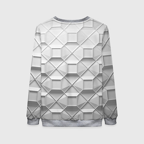 Женский свитшот Бело серая геометрия / 3D-Меланж – фото 2