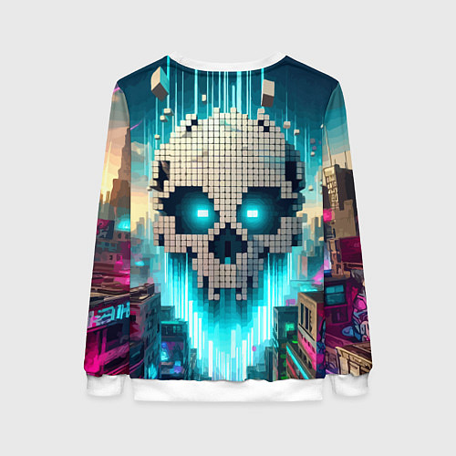 Женский свитшот Minecraft skull - ai art fantasy / 3D-Белый – фото 2