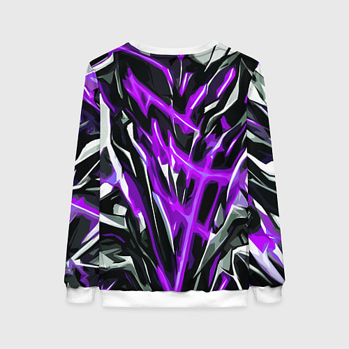 Женский свитшот Фиолетовая энергетическая абстракция / 3D-Белый – фото 2