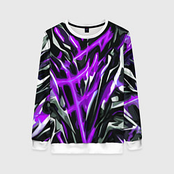 Свитшот женский Фиолетовая энергетическая абстракция, цвет: 3D-белый