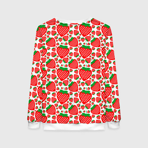 Женский свитшот Клубничный паттерн / 3D-Белый – фото 2
