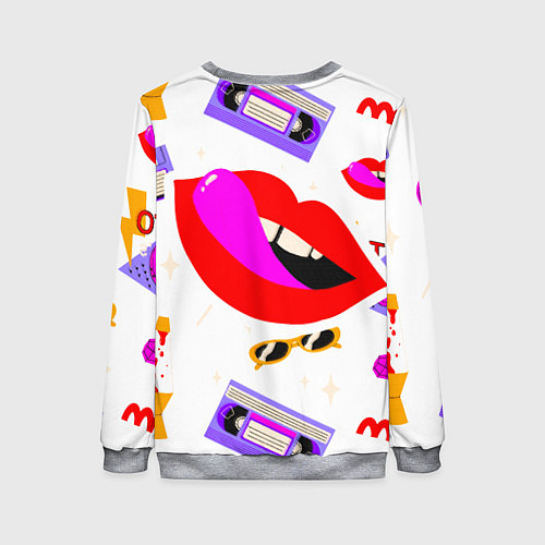 Женский свитшот Вечеринка 90-х: Яркие символы эпохи / 3D-Меланж – фото 2