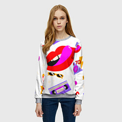 Свитшот женский Вечеринка 90-х: Яркие символы эпохи, цвет: 3D-меланж — фото 2