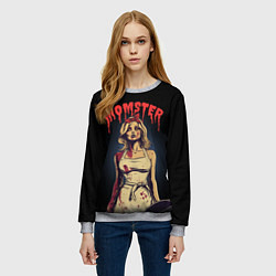 Свитшот женский Momster - vampire - на хэллоуин, цвет: 3D-меланж — фото 2