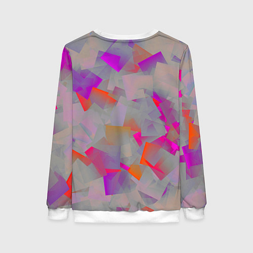 Женский свитшот Розово-фиолетовые осколки / 3D-Белый – фото 2
