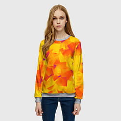 Свитшот женский Желтый калейдоскоп, цвет: 3D-меланж — фото 2