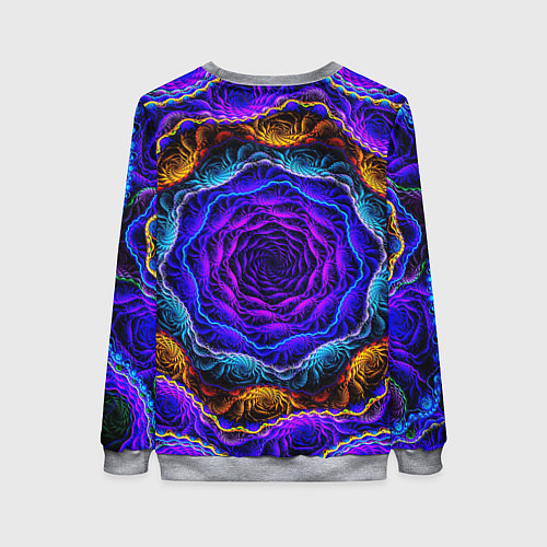 Женский свитшот Неоновая психоделика / 3D-Меланж – фото 2