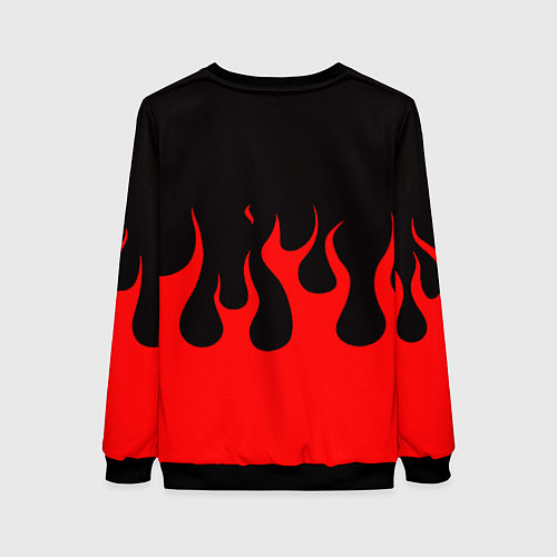 Женский свитшот Linkin park logo fire / 3D-Черный – фото 2