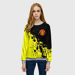 Свитшот женский Манчестер Юнайтед краски, цвет: 3D-меланж — фото 2