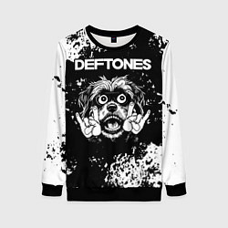 Свитшот женский Deftones рок пес, цвет: 3D-черный