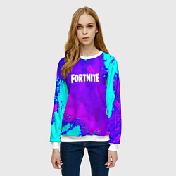 Свитшот женский Fortnite neon game, цвет: 3D-белый — фото 2