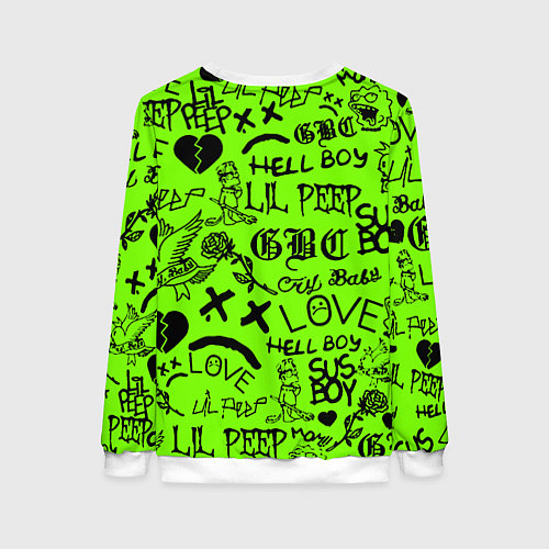 Женский свитшот Lil Peep кислотный паттерн / 3D-Белый – фото 2