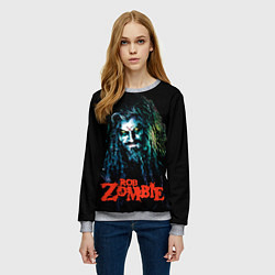 Свитшот женский Rob zombie portrait, цвет: 3D-меланж — фото 2