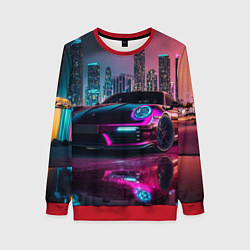 Свитшот женский Porshe night city, цвет: 3D-красный