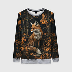 Женский свитшот Лис в осенней чаще